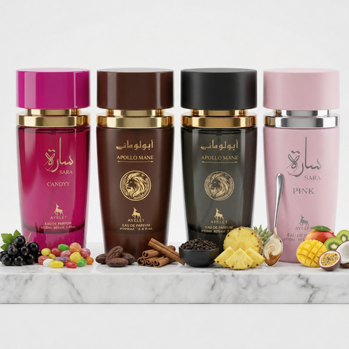 Set 4 Parfumuri Orientale 100ML (2 Dama + 2 Barbati) - Sara Candy + Apollo Mane + Apollo Mane + Sara Pink