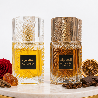 Set 2 Parfumuri Orientale (Dama + Barbat) 100ML - Al Hamra + Al Hamra Qahwa