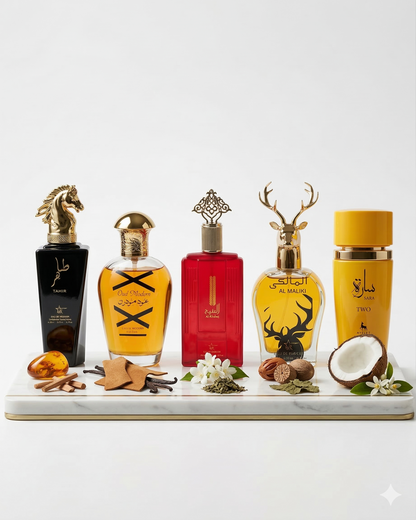Set 5 Parfumuri Orientale Barbati 100ML - Tahir + Oud Modern + Al Khaleej + Al Maliki + Sara Two