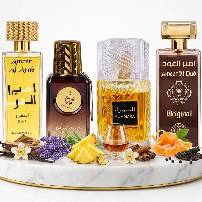Set 4 Parfumuri Orientale Barbati 100ML - Ameer Al Arab Elixir + Dirham Oud + Al Hamra + Ameer Al Oud Original