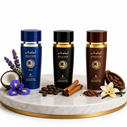 Set 3 Parfumuri Orientale Barbati 100ML - Apolo Blue + Apollo Black + Apollo Brown