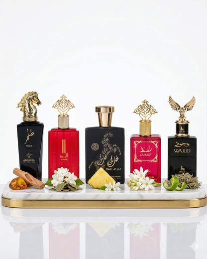 Set 5 Parfumuri Orientale (3x Barbat + 2x Dama) 100ML - Tahir + Al Khaleej + Malik Al Lail + Lamast + Wajud