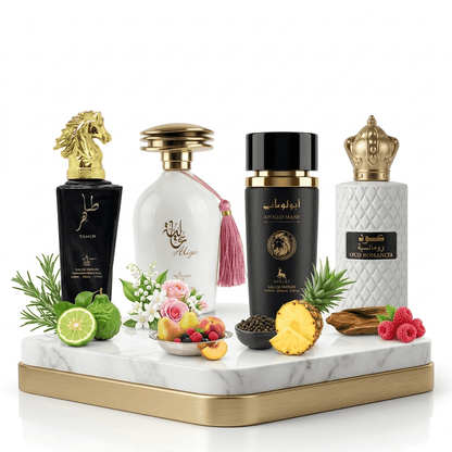 Set 4 Parfumuri Orientale 100ML (2xDama + 2xBarbati) - Tahir + Aliya + Apollo Mane Black + Oud Romancia