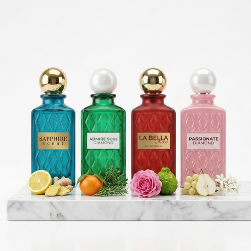 Set 4 Parfumuri Arabesti (2x Barbat + 2x Dama) 100ML - Sapphire Scent + Admire Soul + La Bella Rose + Passionate Diamond