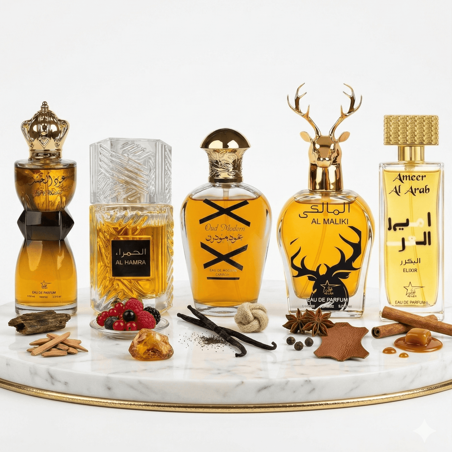 Set 5 Parfumuri Orientale Barbat 100ML - Oud Al Khashab + Al Hamra + Oud Modern + Al Maliki + Ameer Al Arab Elixir
