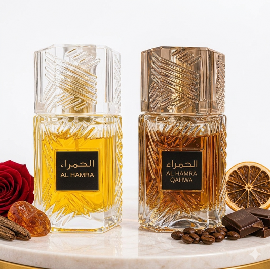 Set 2 Parfumuri Orientale (Dama + Barbat) 100ML - Al Hamra + Al Hamra Qahwa