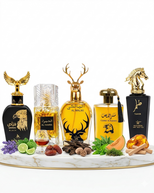 Set 5 Parfumuri Orientale 100ML - Qannas Black + Al Hamra + Al Maliki + Center Al Kanass + Tahir