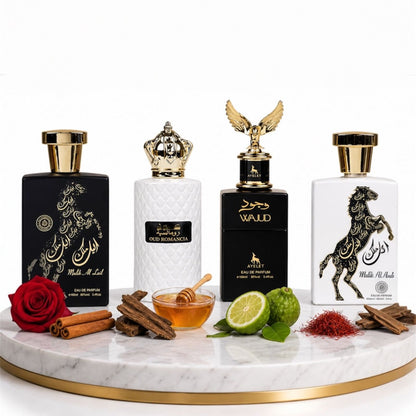 Set 4 Parfumuri Orientale De Barbati - Malik al Lail + Oud Romancia + Tahir + Malik al Arab