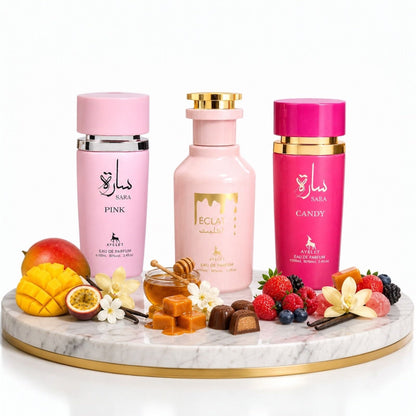 Set 3 Parfumuri Orientale de Dama - Sara Pink + Eclat + Sara Candy