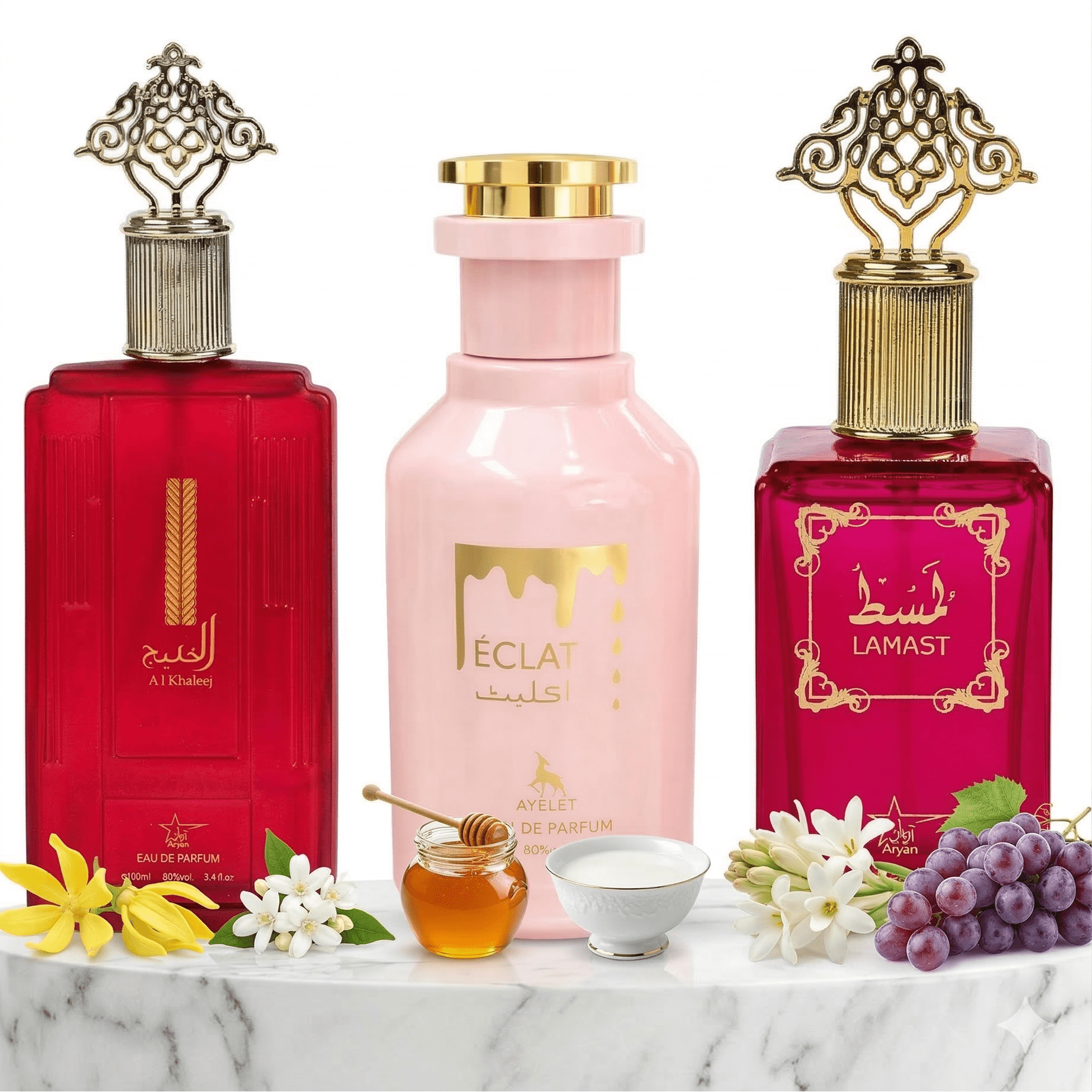 Set 3 Parfumuri Orientale Dama 100ML - Al Khaleej + Eclat + Lamast - Parfumuri Top