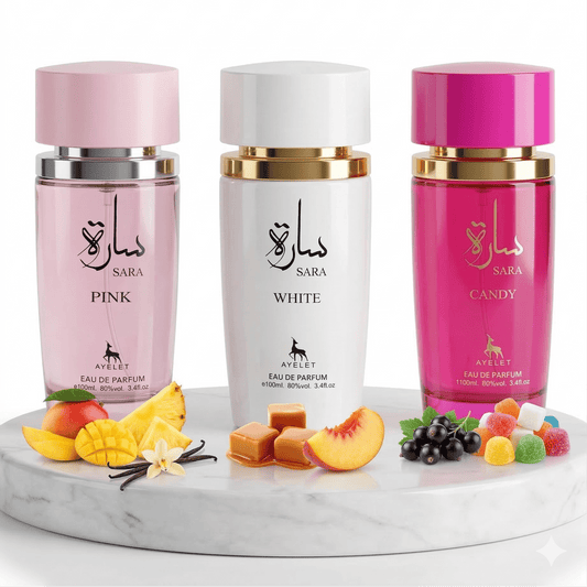 Set 3 Parfumuri Orientale Dama 100ML - Sara Pink + Sara White + Sara Candy - Parfumuri Top