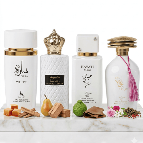 Set 4 Parfumuri Orientale 100ML - Sara White + Oud Romancia + Hayati Nisai + Aliya - Parfumuri Top