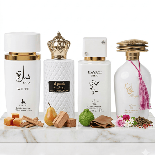 Set 4 Parfumuri Orientale 100ML - Sara White + Oud Romancia + Hayati Nisai + Aliya - Parfumuri Top