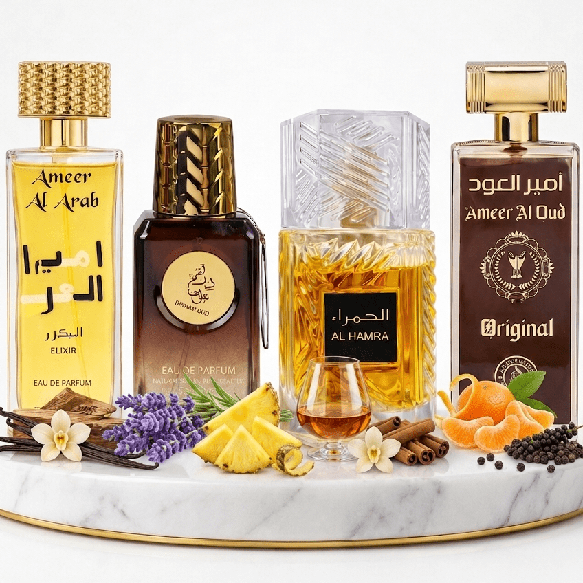 Set 4 Parfumuri Orientale Barbati 100ML - Ameer Al Arab Elixir + Dirham Oud + Al Hamra + Ameer Al Oud Original - Parfumuri Top