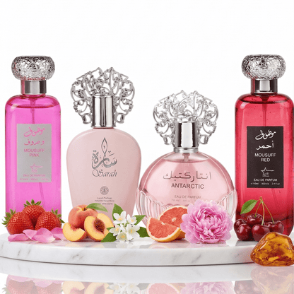 Set 4 Parfumuri Orientale Dama 100ML - Mousuff Pink + Sarah + Antarctic + Mousuff Red - Parfumuri Top