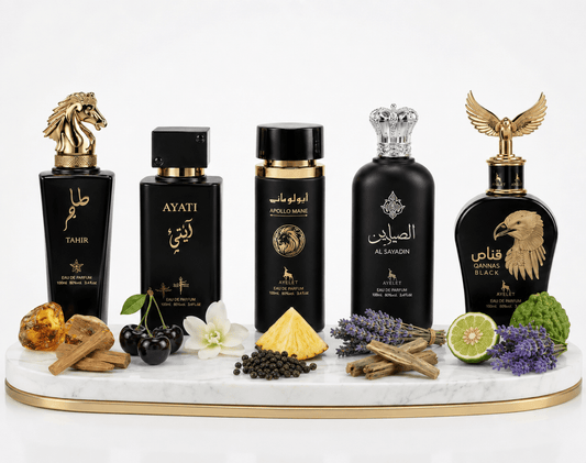 Set 5 Parfumuri Orientale Barbati 100ML - Tahir + Ayati + Apollo Mane + Al Sayadin + Qannas Black - Parfumuri Top