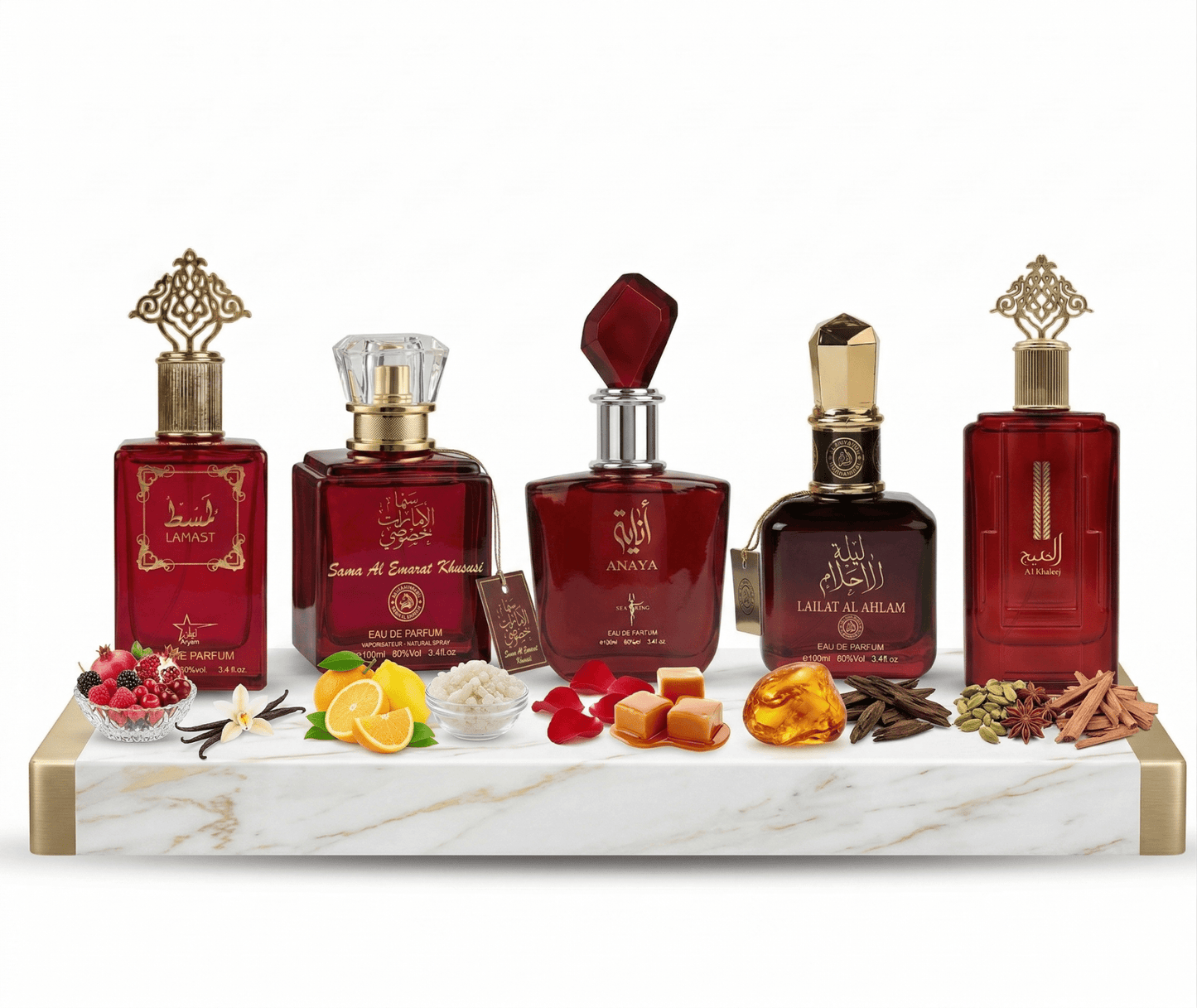 Set 5 Parfumuri Orientale Dama 100ML - Lamast + Sama Al Emarat Khususi + Anaya + Lailat Al Ahlam + Al Khaleej - Parfumuri Top