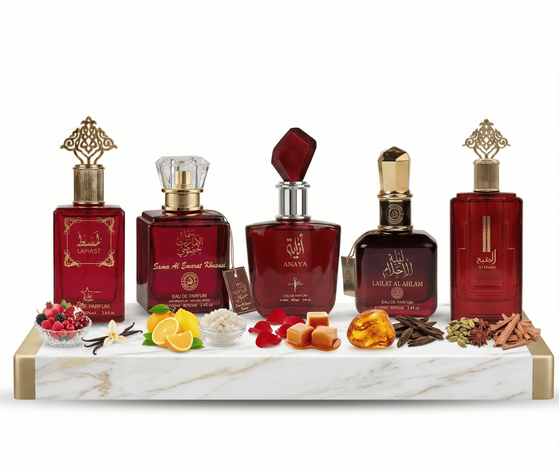 Set 5 Parfumuri Orientale Dama 100ML - Lamast + Sama Al Emarat Khususi + Anaya + Lailat Al Ahlam + Al Khaleej - Parfumuri Top